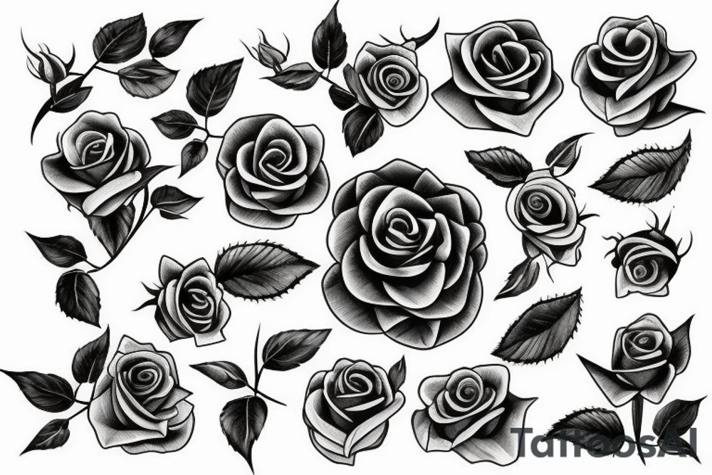 long stem rose tattoo idea