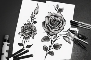 long stem rose tattoo idea