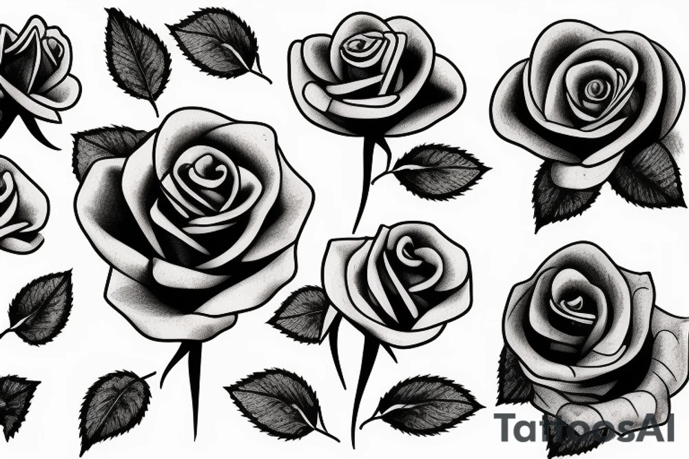 single long stem rose tattoo idea