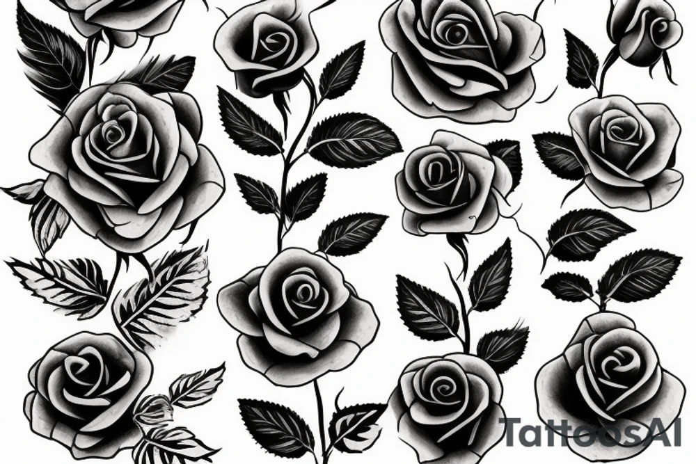 single long stem rose tattoo idea