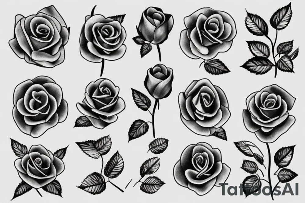 single long stem rose tattoo idea