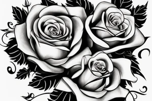 single long stem rose from beauty and the beast tattoo idea