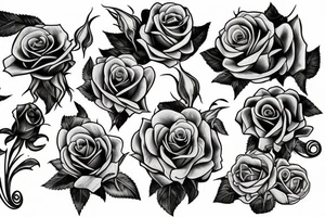 single long stem rose from beauty and the beast tattoo idea