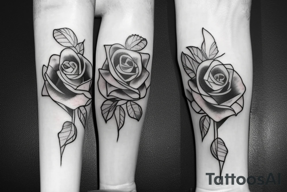 single long stem rose from beauty and the beast tattoo idea
