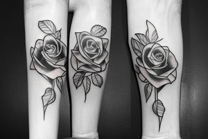 single long stem rose from beauty and the beast tattoo idea