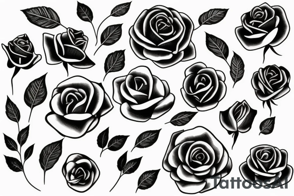 rose with long stem tattoo idea