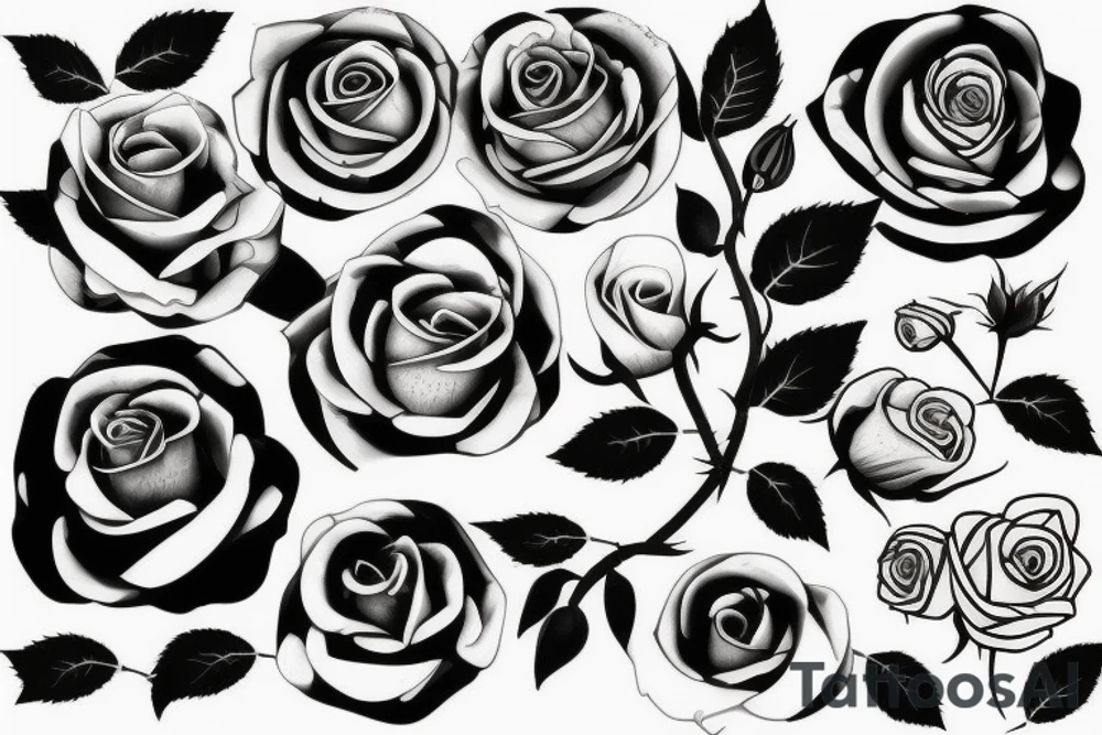 rose with long stem tattoo idea
