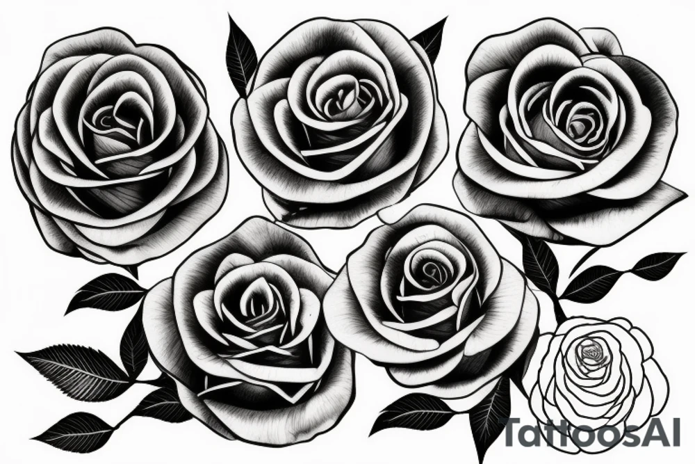 rose with long stem tattoo idea
