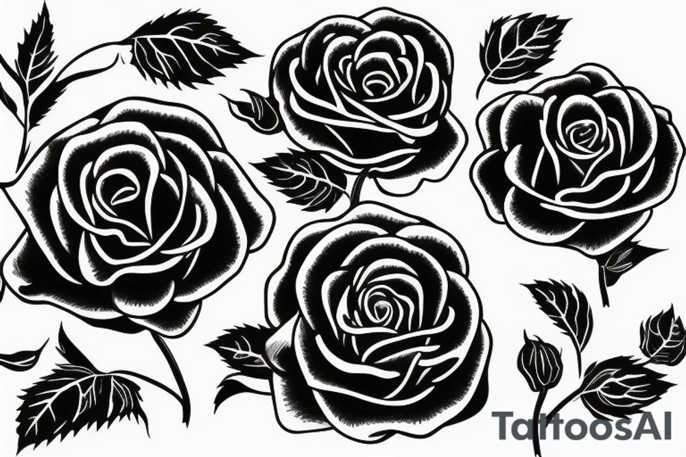 rose with long stem tattoo idea