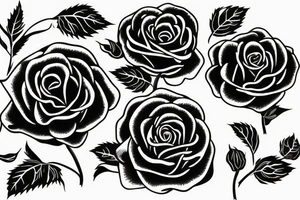 rose with long stem tattoo idea