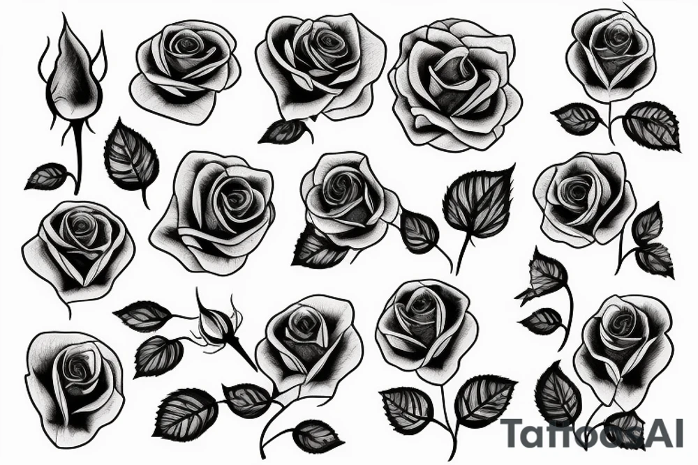 1 rose with long stem tattoo idea