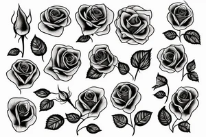 1 rose with long stem tattoo idea