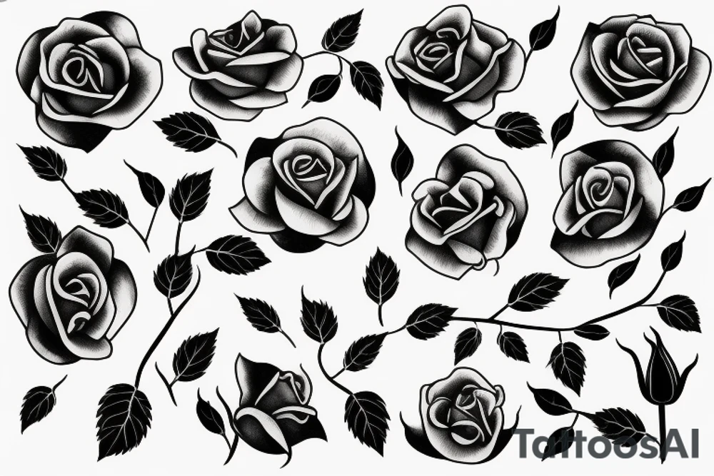 1 rose with long stem tattoo idea