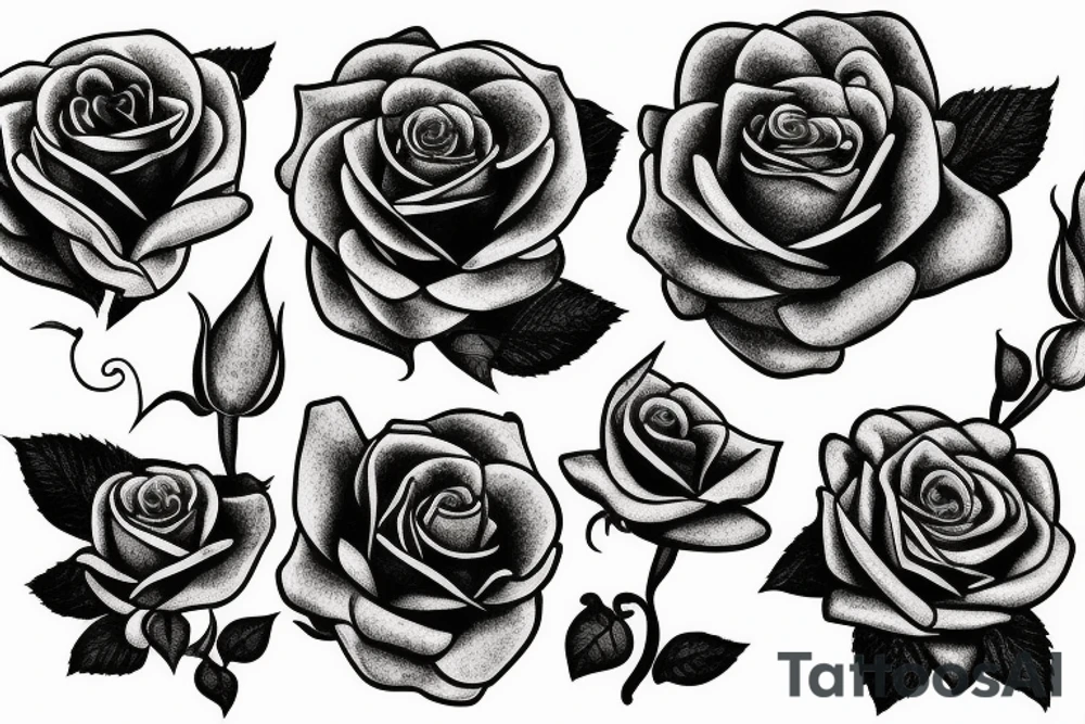 1 rose with long stem from beauty and the beast tattoo idea