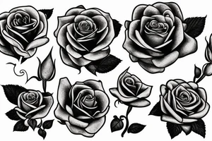 1 rose with long stem from beauty and the beast tattoo idea
