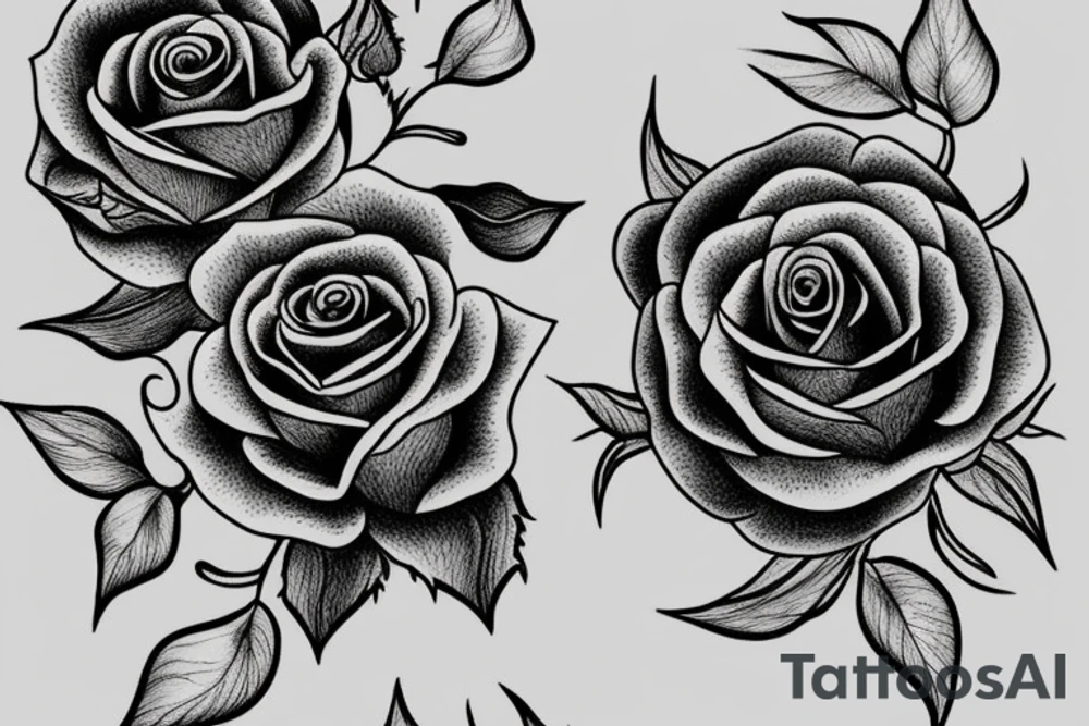 1 rose with long stem from beauty and the beast tattoo idea