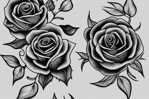 1 rose with long stem from beauty and the beast tattoo idea