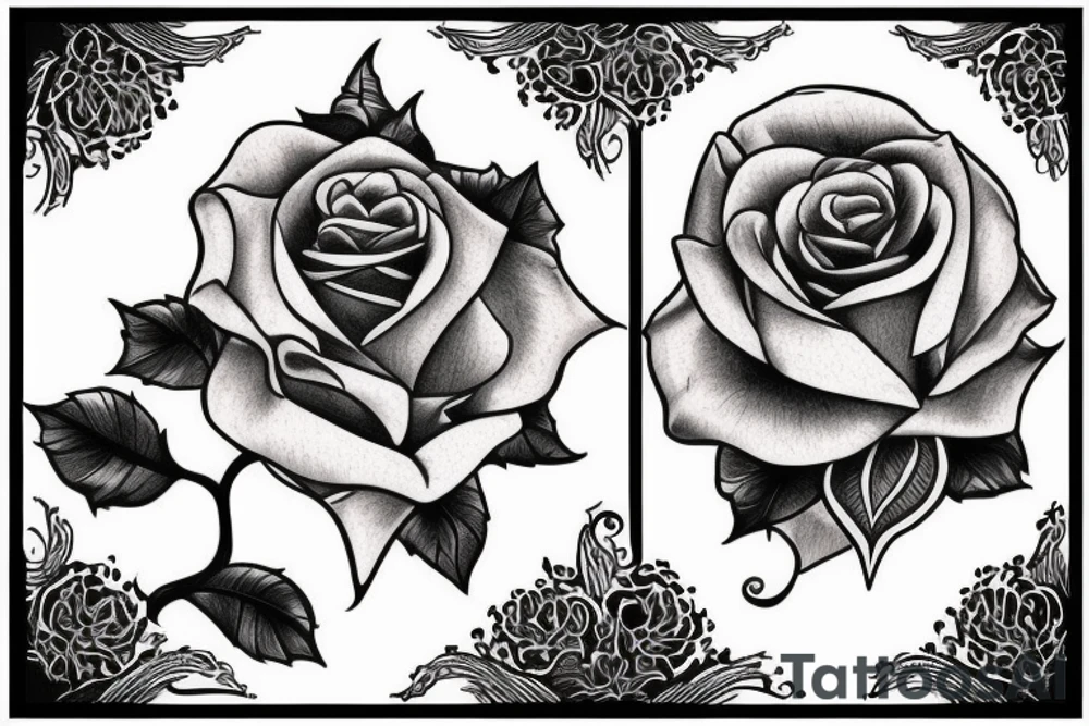 beauty and the beast rose tattoo idea