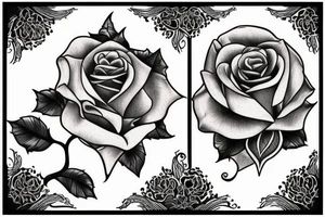 beauty and the beast rose tattoo idea
