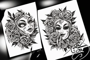 beauty and the beast rose tattoo idea