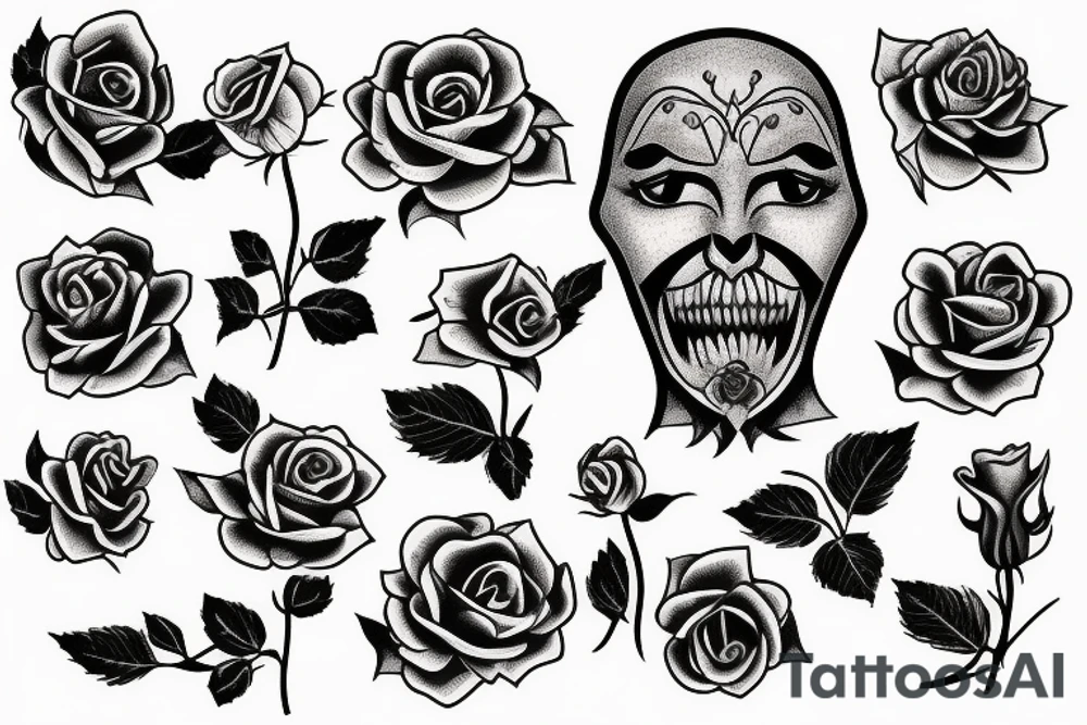 beauty and the beast rose tattoo idea