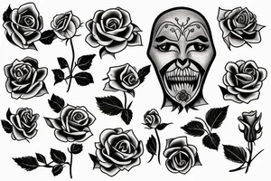 beauty and the beast rose tattoo idea