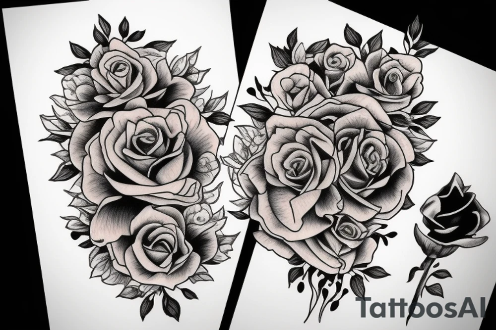 beauty and the beast rose tattoo idea