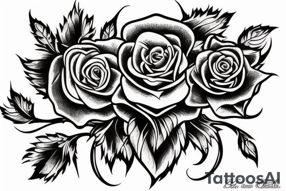 beauty and the beast rose tattoo idea