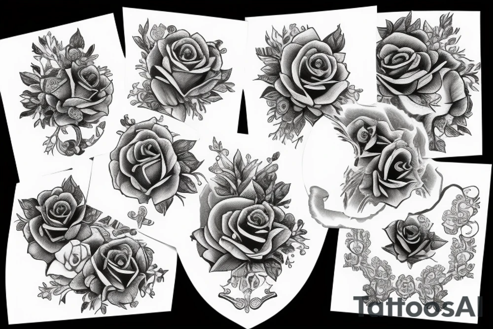 beauty and the beast rose tattoo idea