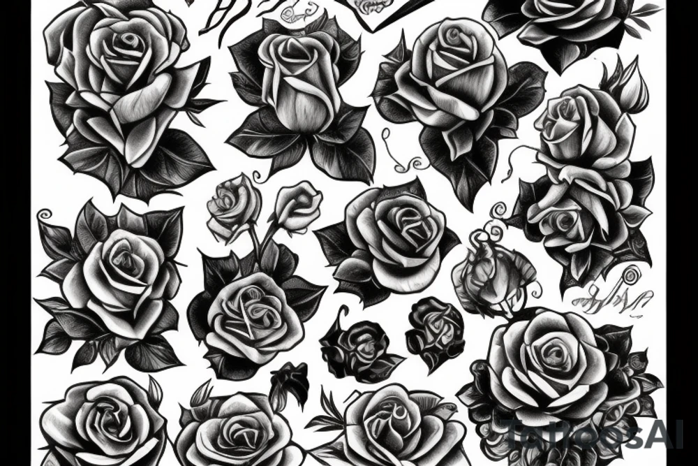 beauty and the beast rose tattoo idea