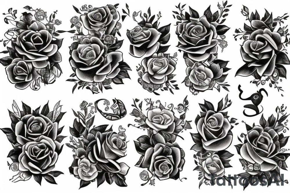 beauty and the beast rose tattoo idea