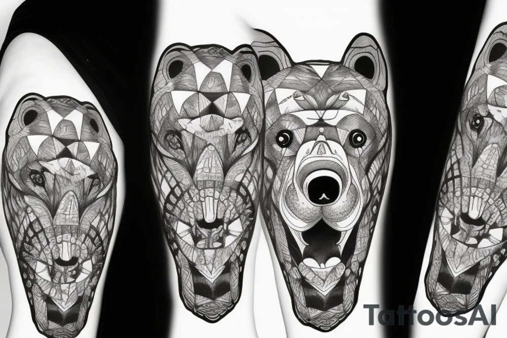 bear tearing through skin tattoo idea