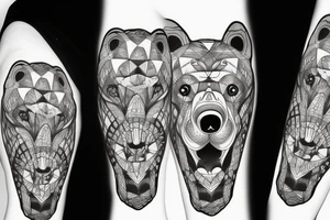 bear tearing through skin tattoo idea