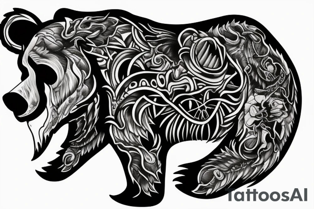 bear claws tearing through skin tattoo idea