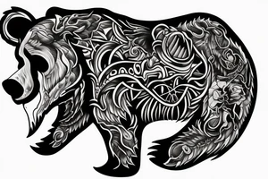 bear claws tearing through skin tattoo idea