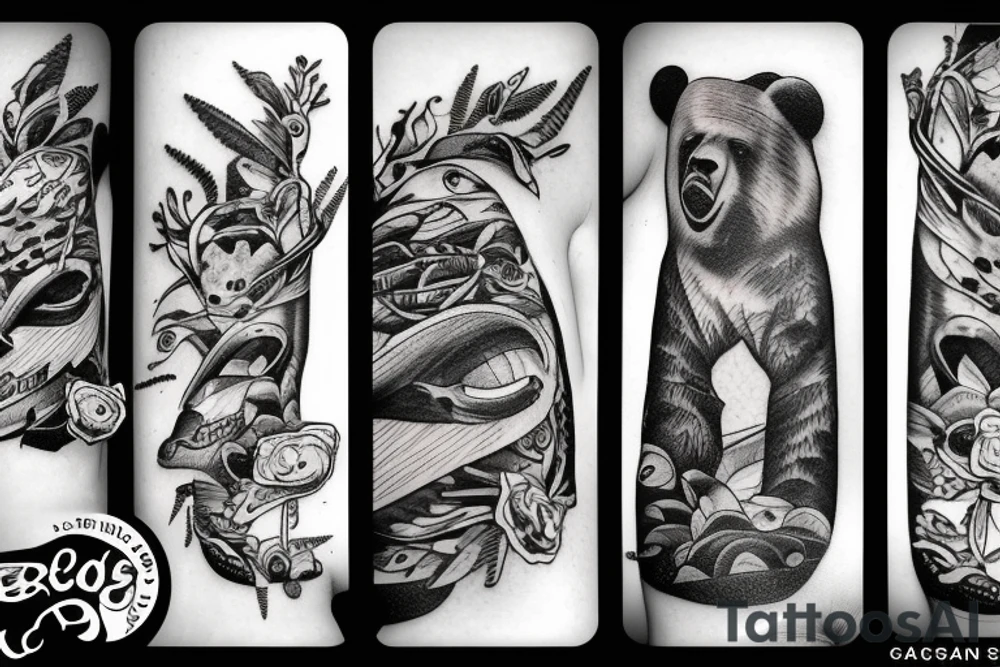 bear claws tearing through skin tattoo idea