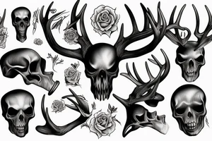 Deer skull with grim reaper tattoo idea