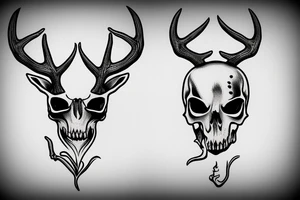 Deer skull with grim reaper tattoo idea