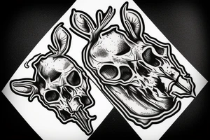 Deer skull smoking 420 tattoo idea