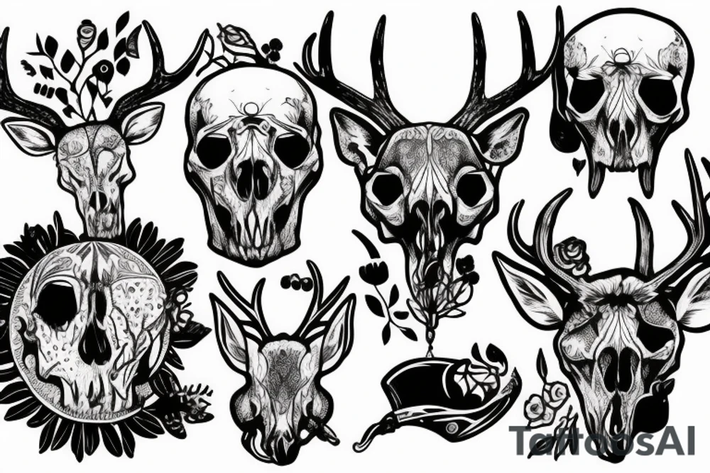 Deer skull smoking like a pimp tattoo idea