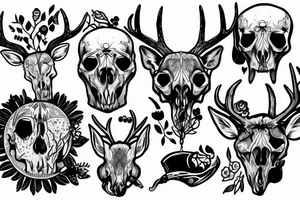 Deer skull smoking like a pimp tattoo idea