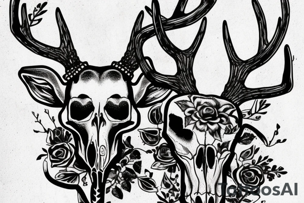 Deer skull smoking like a pimp tattoo idea