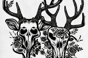 Deer skull smoking like a pimp tattoo idea