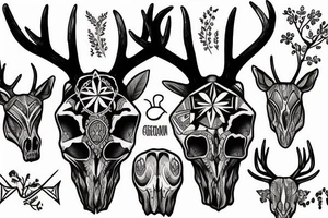 Deer skull tattoo idea