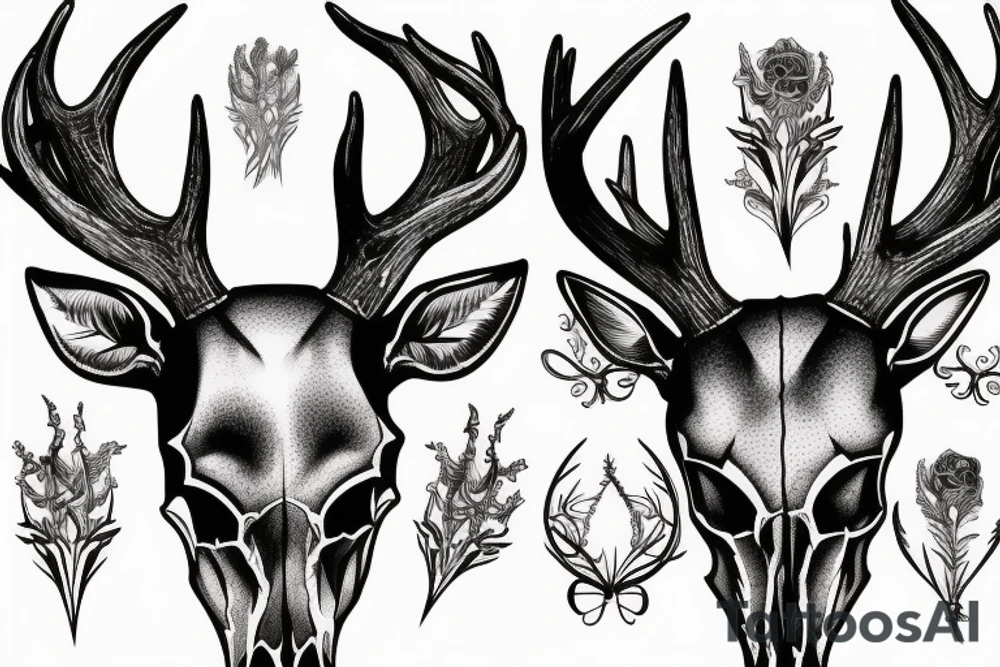 Deer skull tattoo idea