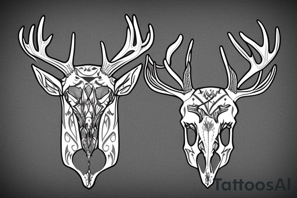 Deer skull tattoo idea