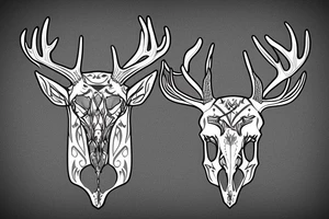 Deer skull tattoo idea