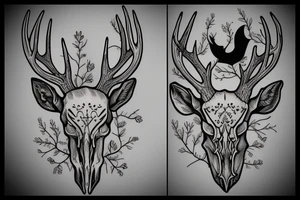 Deer skull tattoo idea