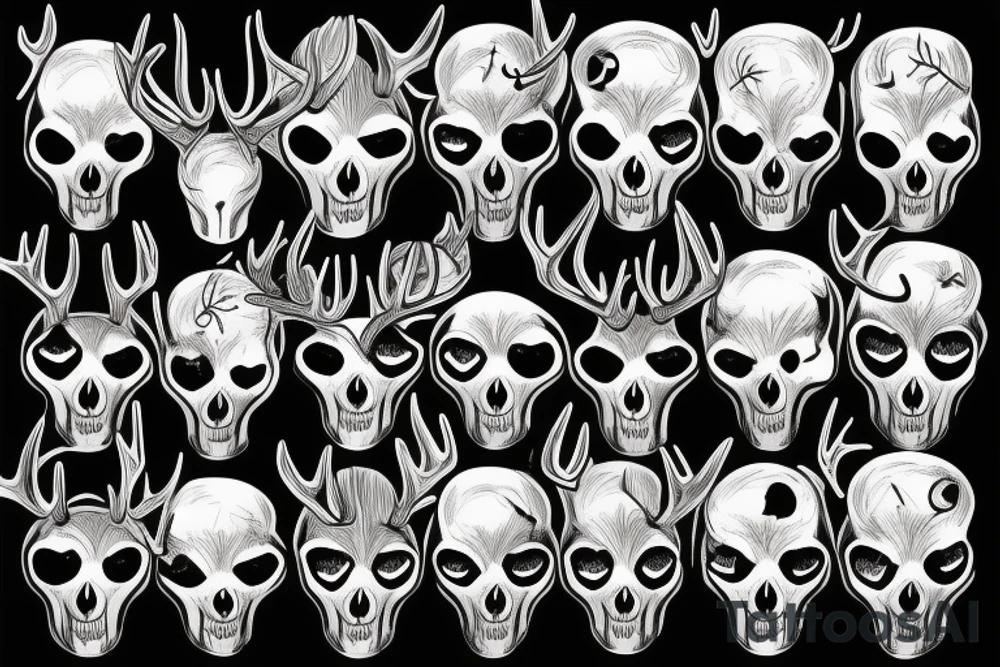 Deer skull tattoo idea