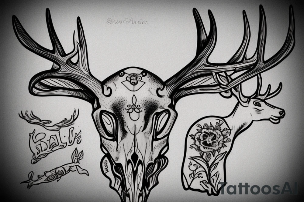 Deer skull tattoo idea